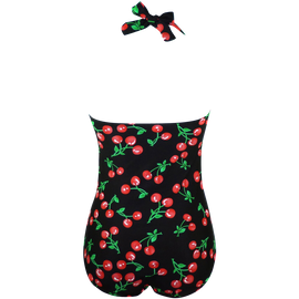 Cocoship 50s Retro Vintage Flora Print Swimwear Monokinis