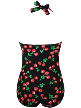 Cocoship 50s Retro Vintage Flora Print Swimwear Monokinis