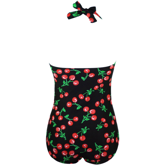 Cocoship 50s Retro Vintage Flora Print Swimwear Monokinis