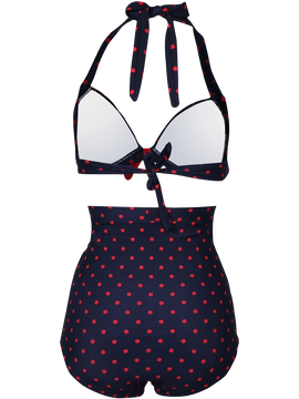 Cocoship Flora Polka Vintage Bikini Swimsuits Swimwear